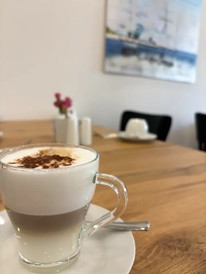 Cappuccino on a wooden table